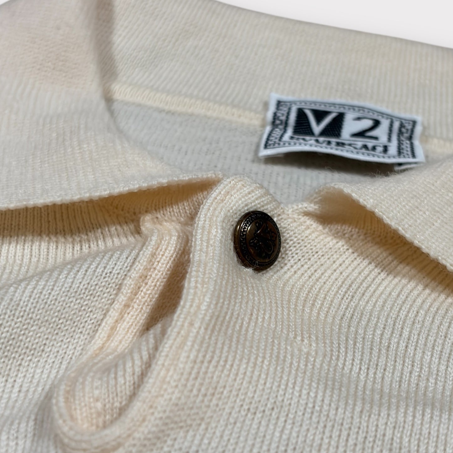 VERSACE V2 LONG SLEEVE POLO JUMPER (L)