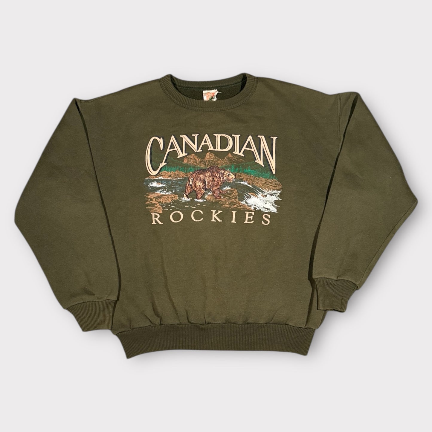 CANADIAN ROCKIES 1990s EMBROIDERED SWEATSHIRT (L)