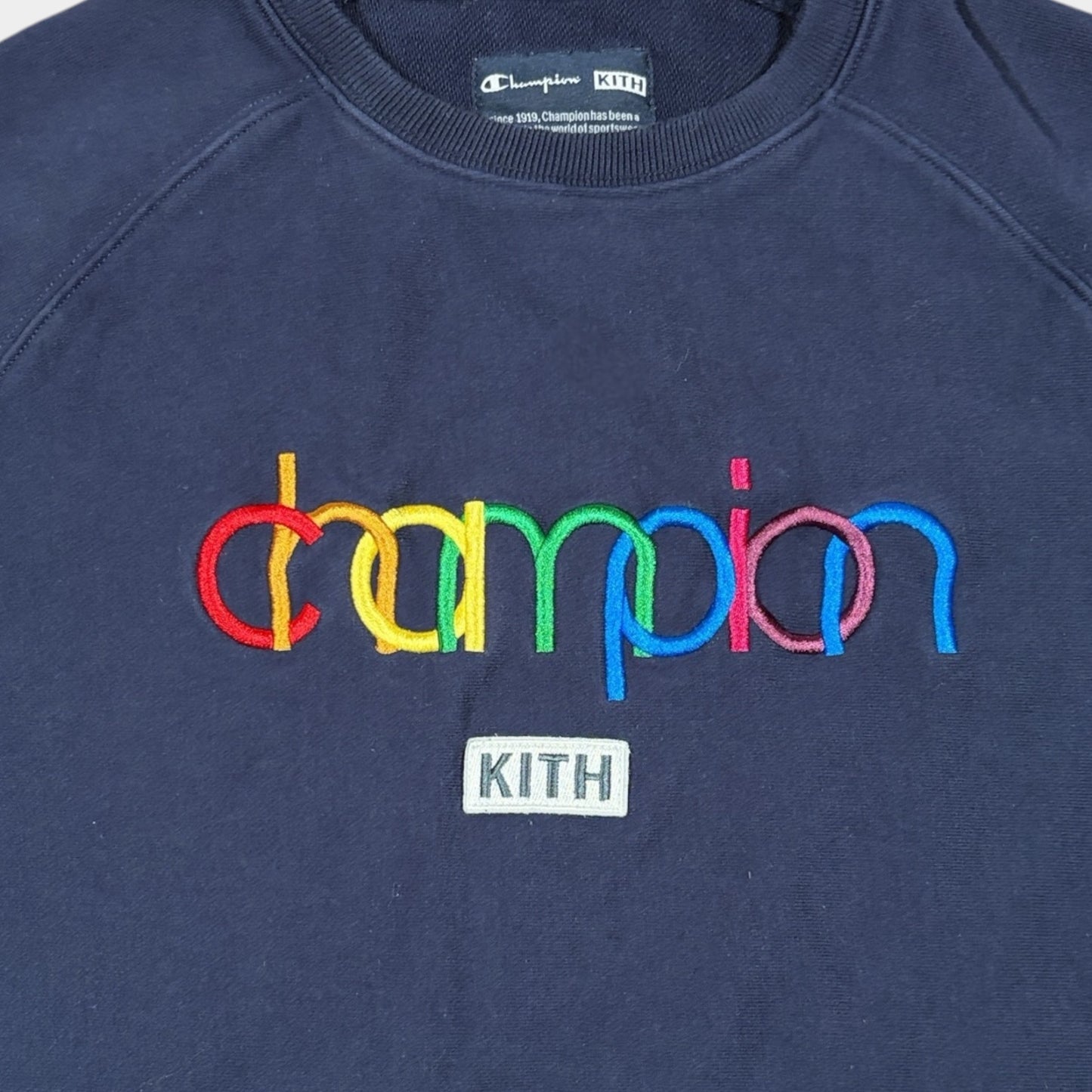 KITH X CHAMPION | EMBROIDERED SPELLOUT SWEATSHIRT (XL)