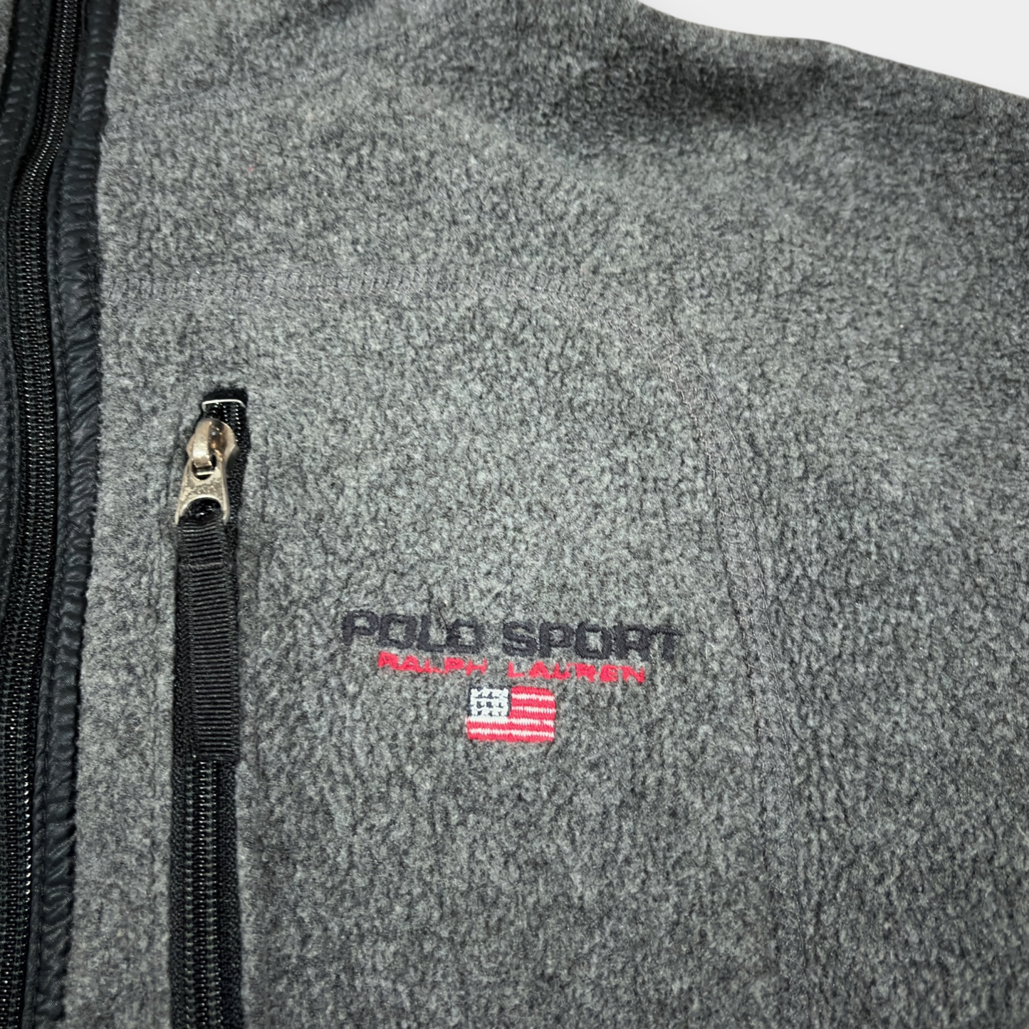 RALPH LAUREN POLO SPORT | 1990s VINTAGE GREY ZIP UP FLEECE (XL)