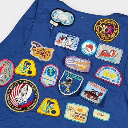 90s VINTAGE GIRL SCOUT USA VEST WITH PATCHES (M)