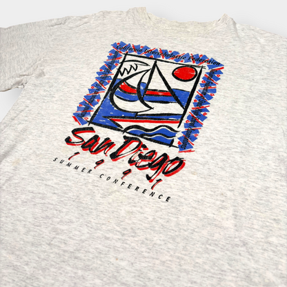 AMERICAN VINTAGE | 1991 GREY MARL SINGLE STITCH GRAPHIC TEE (XL)