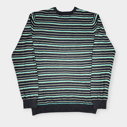 HURLEY | Y2K MULTICOLOURED STRIPED SURF SWEATSHIRT (M)