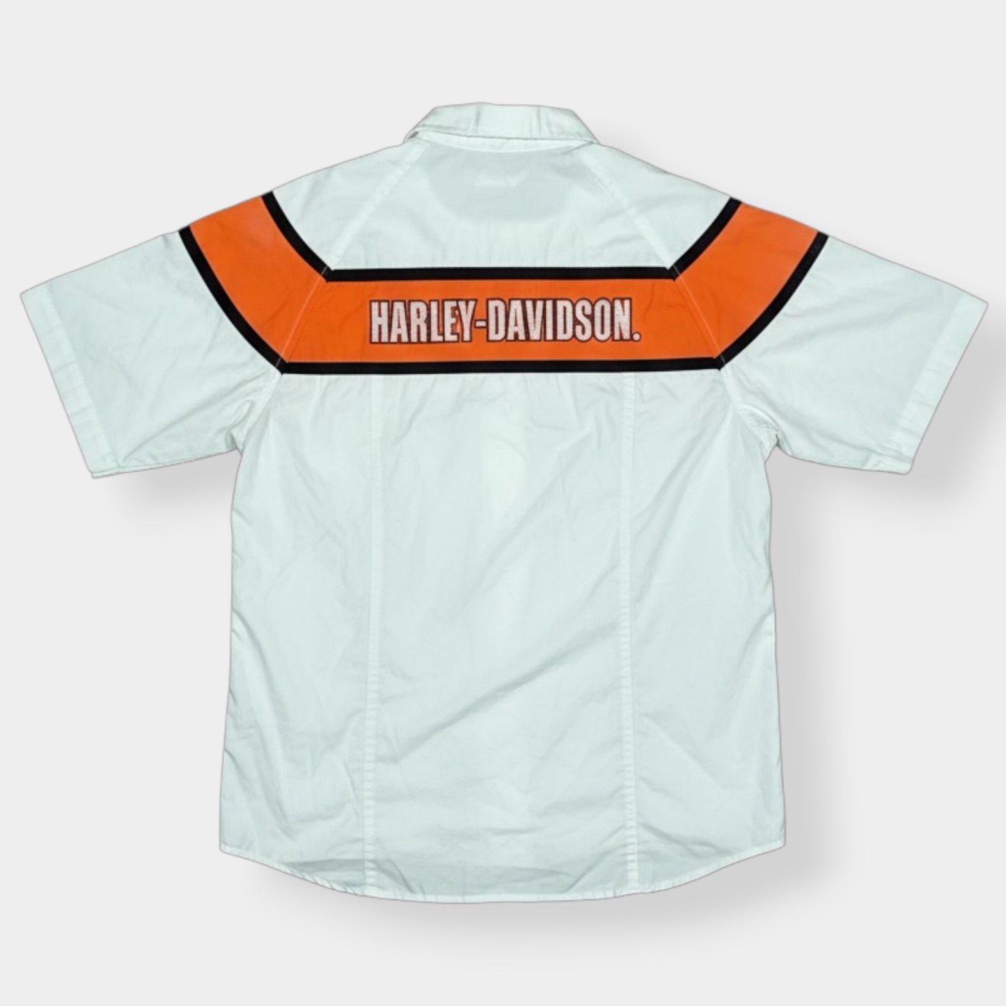 HARLEY DAVIDSON | VINTAGE SHORT SLEEVE ZIP UP SHIRT (S)