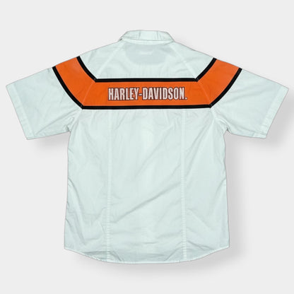 HARLEY DAVIDSON | VINTAGE SHORT SLEEVE ZIP UP SHIRT (S)