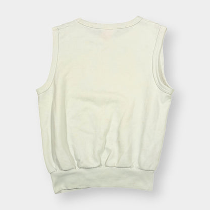 ADIDAS | 1990s VINTAGE TREFOIL CREAM SWEATER VEST (M)