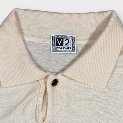 VERSACE V2 LONG SLEEVE POLO JUMPER (L)