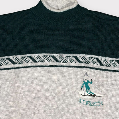 HUGO BOSS SPORTS 80s KNIT SKI JUMPER (L)