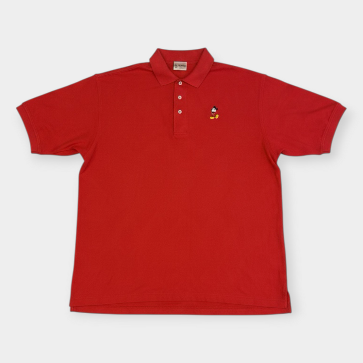 DISNEYWORLD | 1990s RED MICKEY MOUSE POLO SHIRT (XXL)