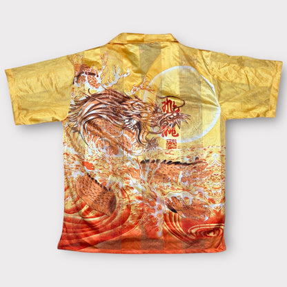 VINTAGE CHINESE DRAGON MESH SHIRT (L)