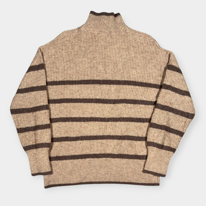 U.S. POLO ASSN. | 00s BROWN KNITTED POLO NECK JUMPER (L)