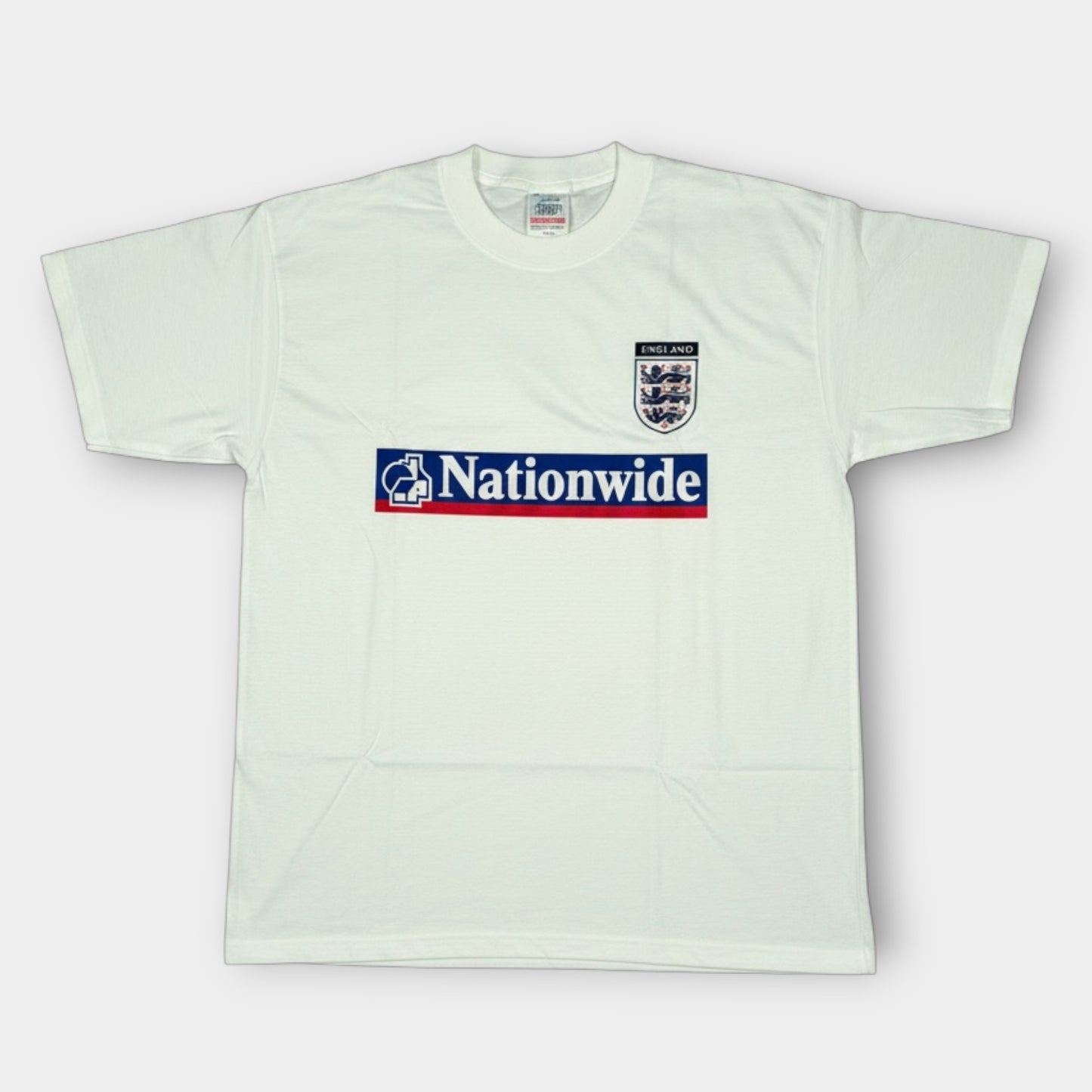 SCREEN STARS x ENGLAND | 1990s VINTAGE NATIONWIDE VINTAGE WHITE TEE (L)
