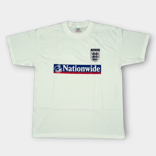 SCREEN STARS x ENGLAND | 1990s VINTAGE NATIONWIDE VINTAGE WHITE TEE (L)