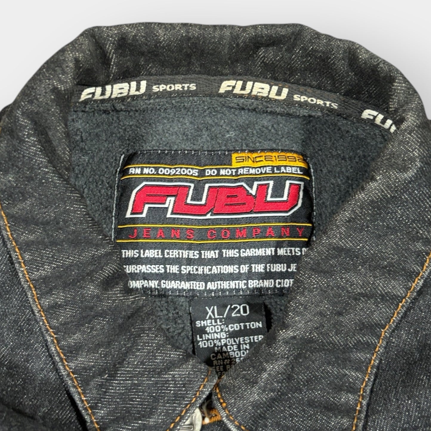 FUBU | 1990s VINTAGE DENIM HIP-HOP JACKET (XL)