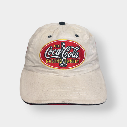 NASCAR X COCA-COLA | RARE 1990s VINTAGE BEIGE BASEBALL CAP