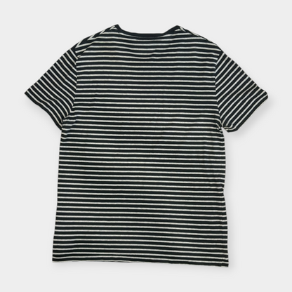 RALPH LAUREN | BLACK & GREY STRIPED T-SHIRT (L)