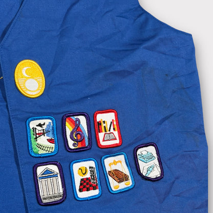 90s VINTAGE GIRL SCOUT USA VEST WITH PATCHES (M)