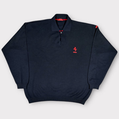 FERRARI EARLY 90s BUTTONED RACING SWEATSHIRT (L)