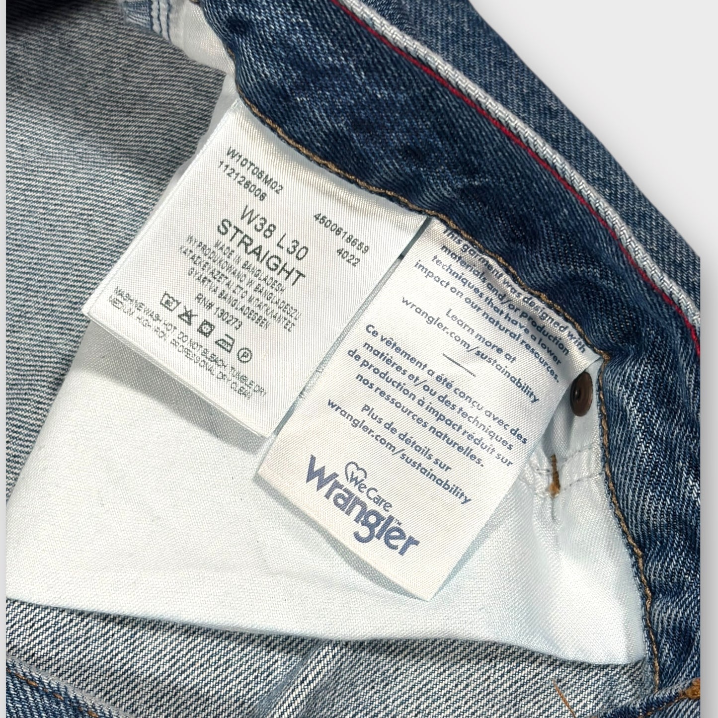 WRANGLER VINTAGE DENIM STRAIGHT LEG JEANS (W30 L38)