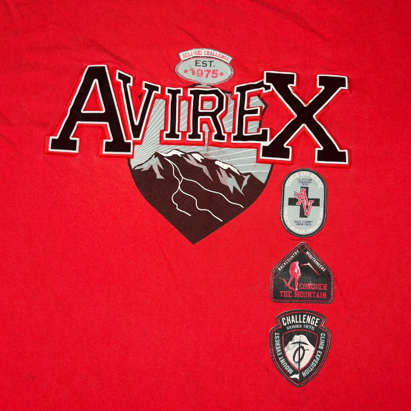 AVIREX | VINTAGE SPELLOUT LOGO GRAPHIC TEE IN RED (XL)