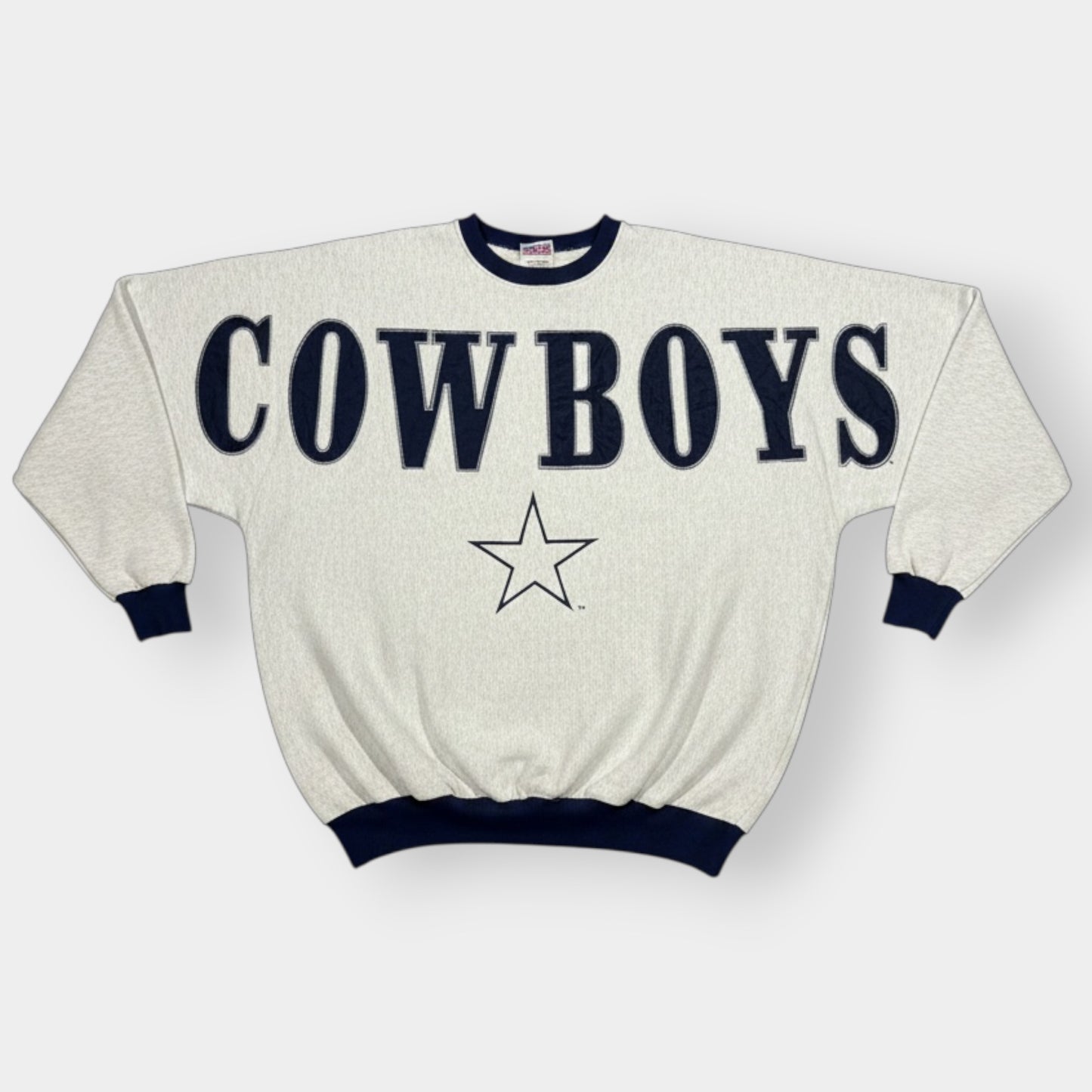DALLAS COWBOYS | 90s VINTAGE LEGENDS GREY SPELLOUT SWEATSHIRT (XXXL)