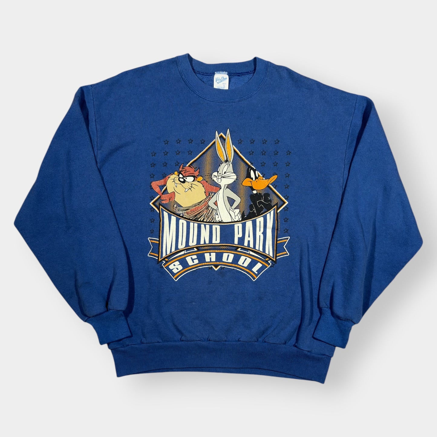 LOONEY TUNES | 1990s MOUND PARK BLUE GRAPHIC SWEATSHIRT (L)