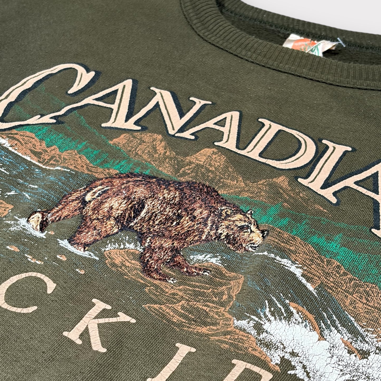 CANADIAN ROCKIES 1990s EMBROIDERED SWEATSHIRT (L)