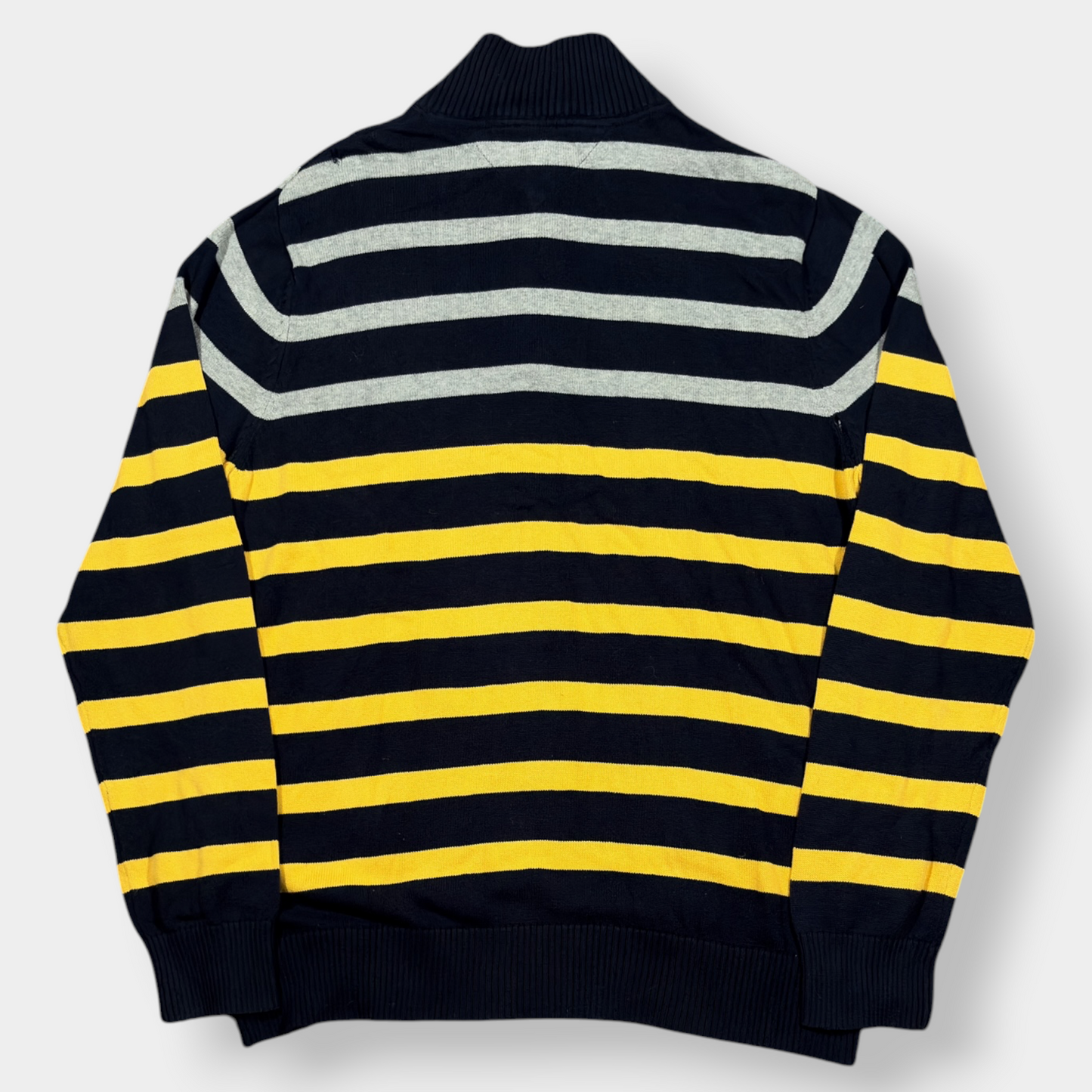 TOMMY HILFIGER | VINTAGE MULTICOLOUR STRIPED 1/4 ZIP (XL)