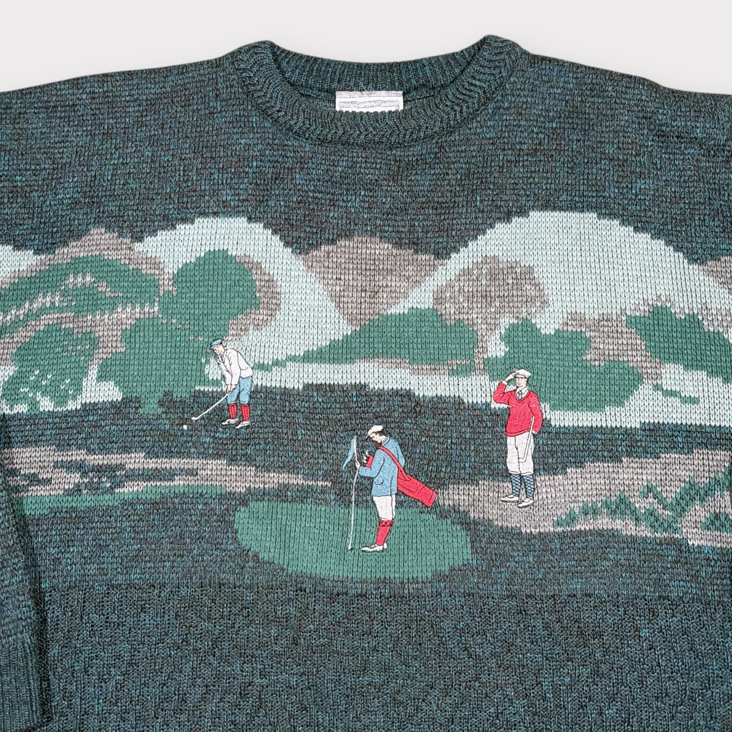 1990s VINTAGE NICO KNITTED GOLF JUMPER (L)