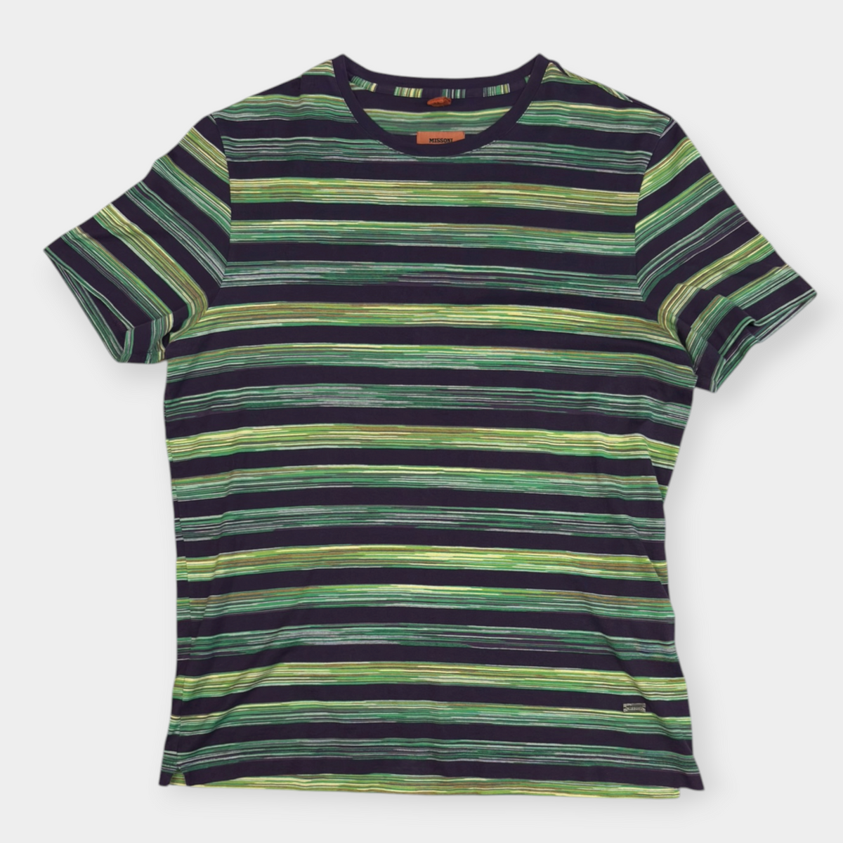 MISSONI | 00s GREEN STRIPED T-SHIRT (M)
