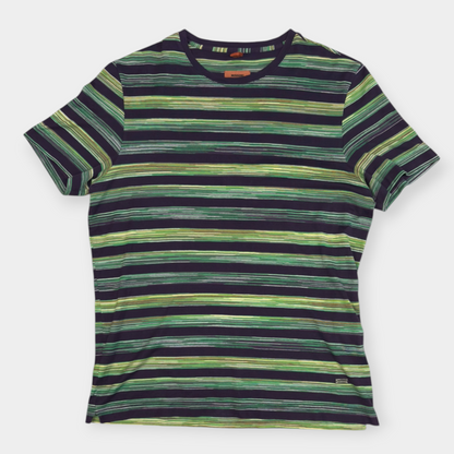 MISSONI | 00s GREEN STRIPED T-SHIRT (M)