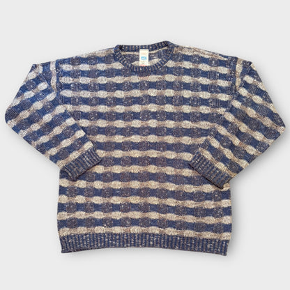 ST MICHAEL | 90S VINTAGE PATTERNED KNIT JUMPER (M)