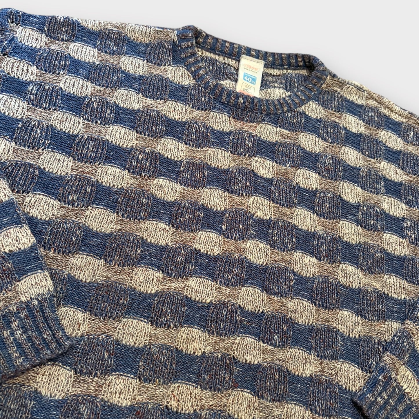 ST MICHAEL | 90S VINTAGE PATTERNED KNIT JUMPER (M)