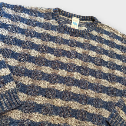 ST MICHAEL | 90S VINTAGE PATTERNED KNIT JUMPER (M)
