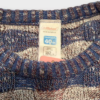 ST MICHAEL | 90S VINTAGE PATTERNED KNIT JUMPER (M)