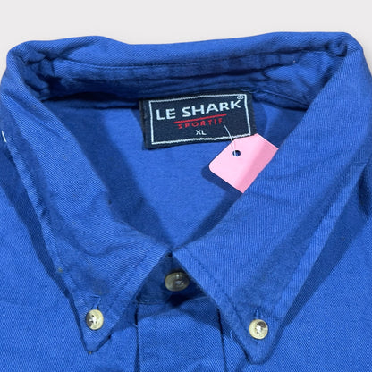 LE SHARK | DEADSTOCK 1990s BLUE HEAVYWEIGHT SHIRT (XL)