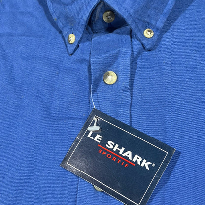LE SHARK | DEADSTOCK 1990s BLUE HEAVYWEIGHT SHIRT (XL)