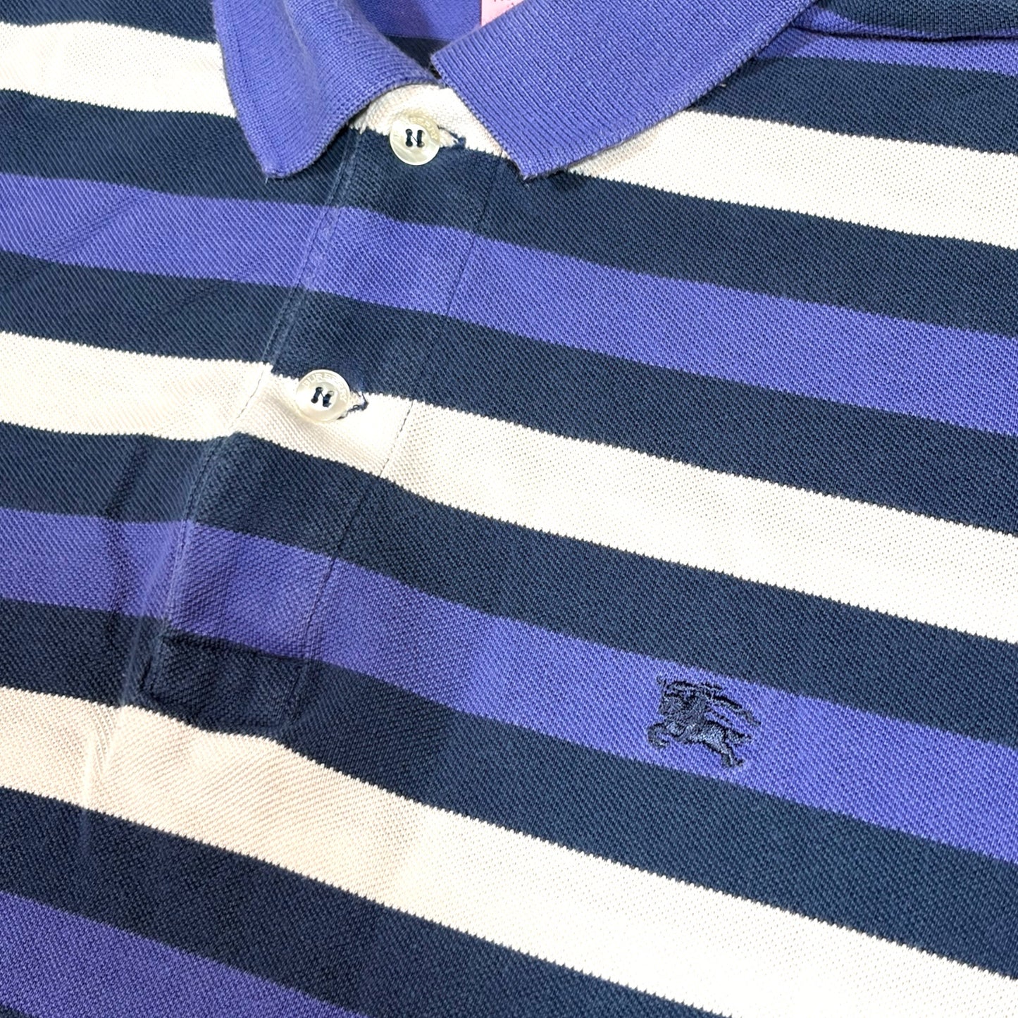 BURBERRY STRIPE POLO SHIRT (M)