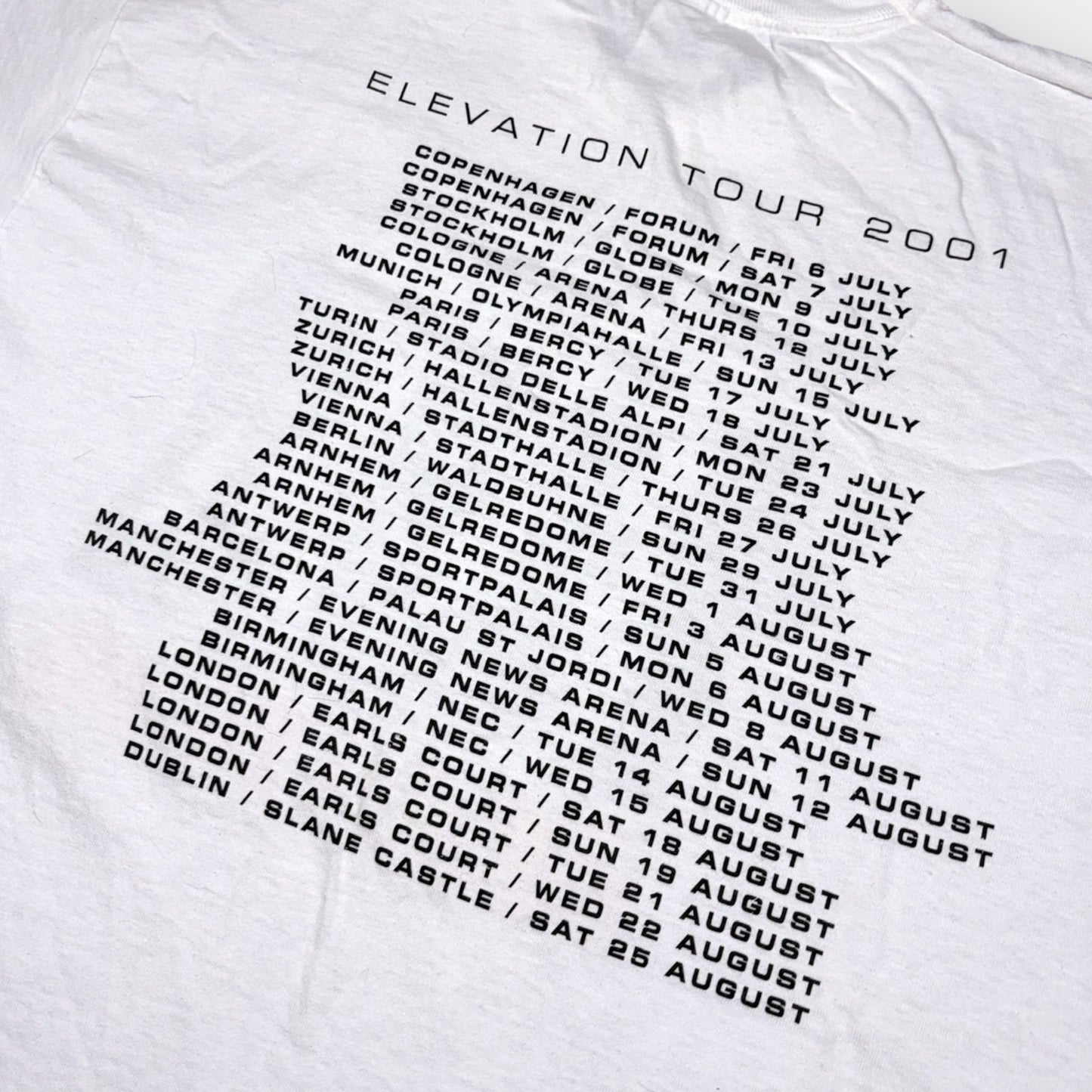 U2 | 2001 VINTAGE ELEVATION TOUR TEE (XL)