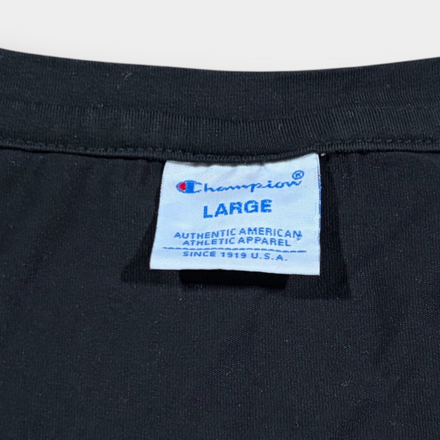 CHAMPION | VINTAGE SEQUIN SPELLOUT TEE (L)