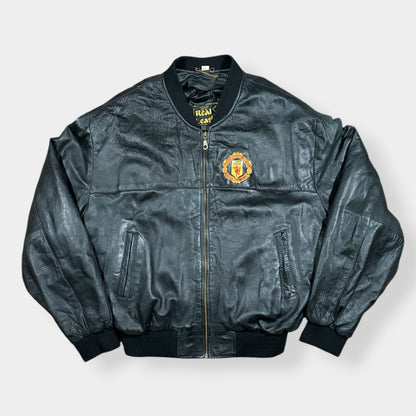 MANCHESTER UNITED | 1990s REAL LEATHER VINTAGE JACKET (XXL)