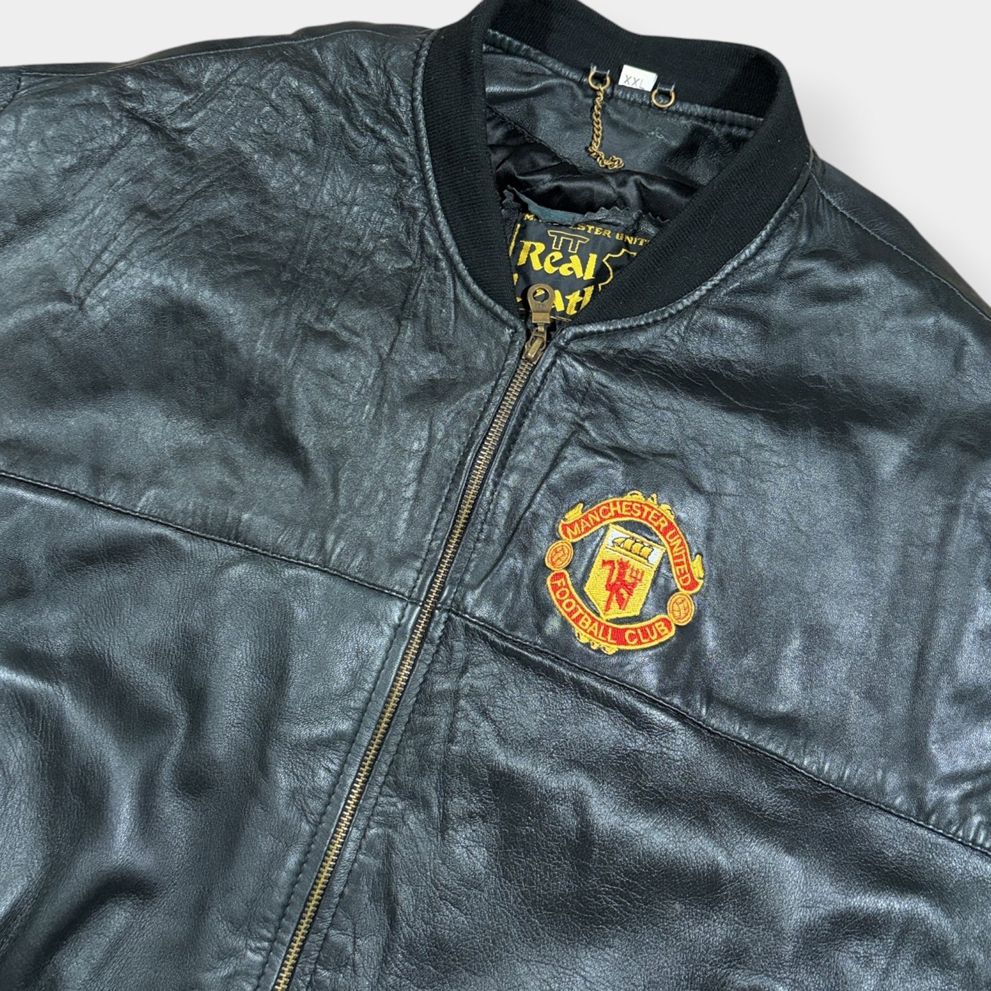 MANCHESTER UNITED | 1990s REAL LEATHER VINTAGE JACKET (XXL)
