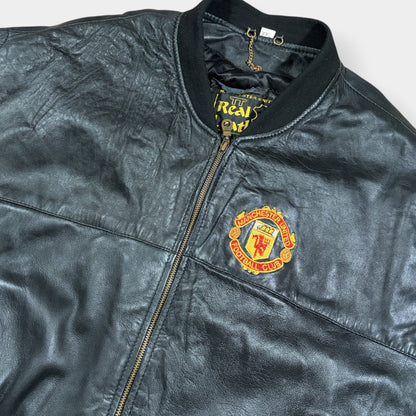 MANCHESTER UNITED | 1990s REAL LEATHER VINTAGE JACKET (XXL)