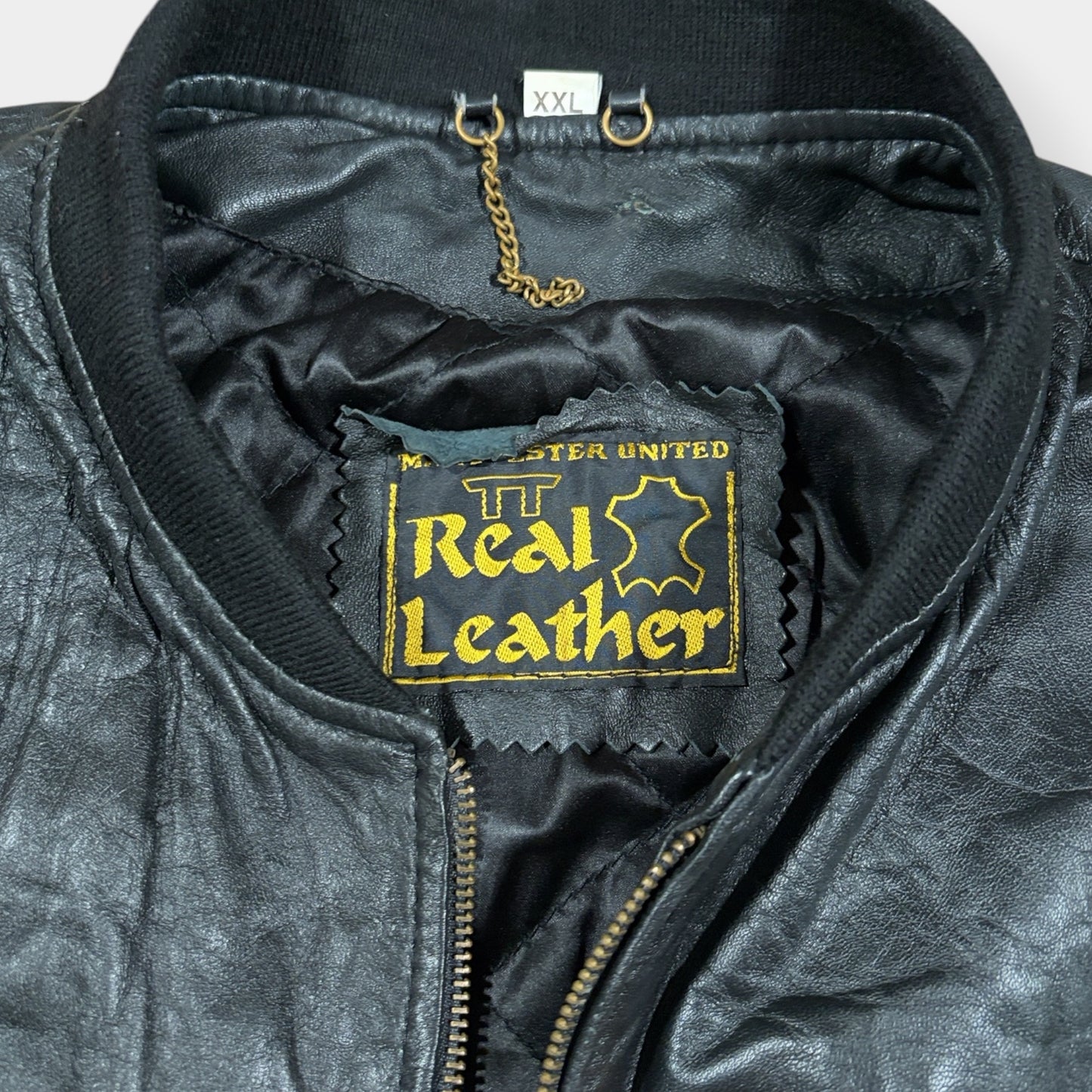 MANCHESTER UNITED | 1990s REAL LEATHER VINTAGE JACKET (XXL)
