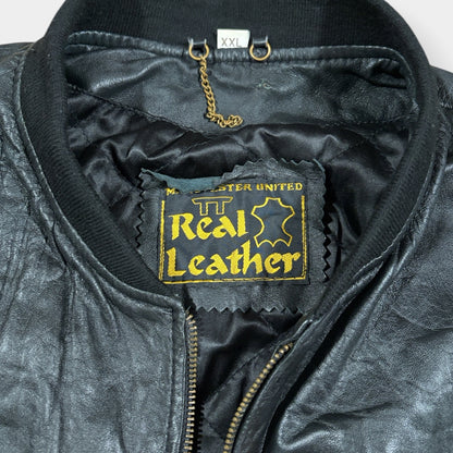 MANCHESTER UNITED | 1990s REAL LEATHER VINTAGE JACKET (XXL)