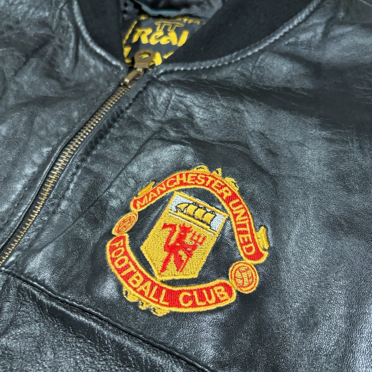 MANCHESTER UNITED | 1990s REAL LEATHER VINTAGE JACKET (XXL)