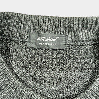 ST MICHAEL | 1990s PATTERNED KNITTED JUMPER (XL)