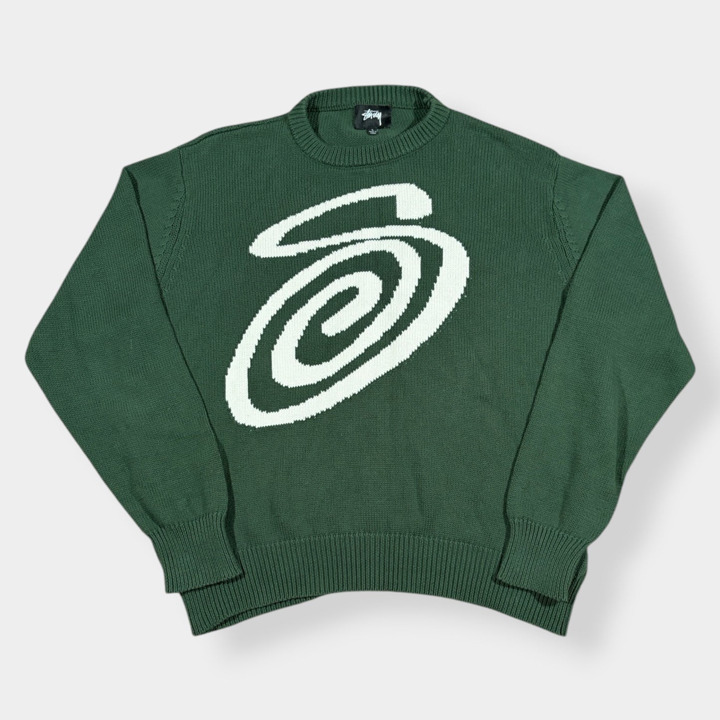 STUSSY | RARE CURLY S KNITTED SWEATSHIRT (L)
