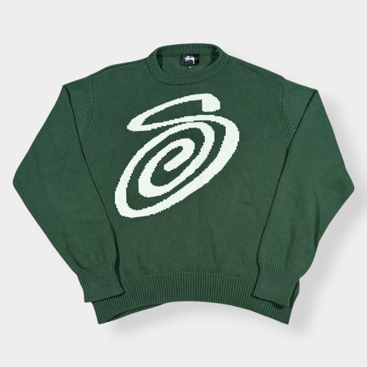 STUSSY | RARE CURLY S KNITTED SWEATSHIRT (L)