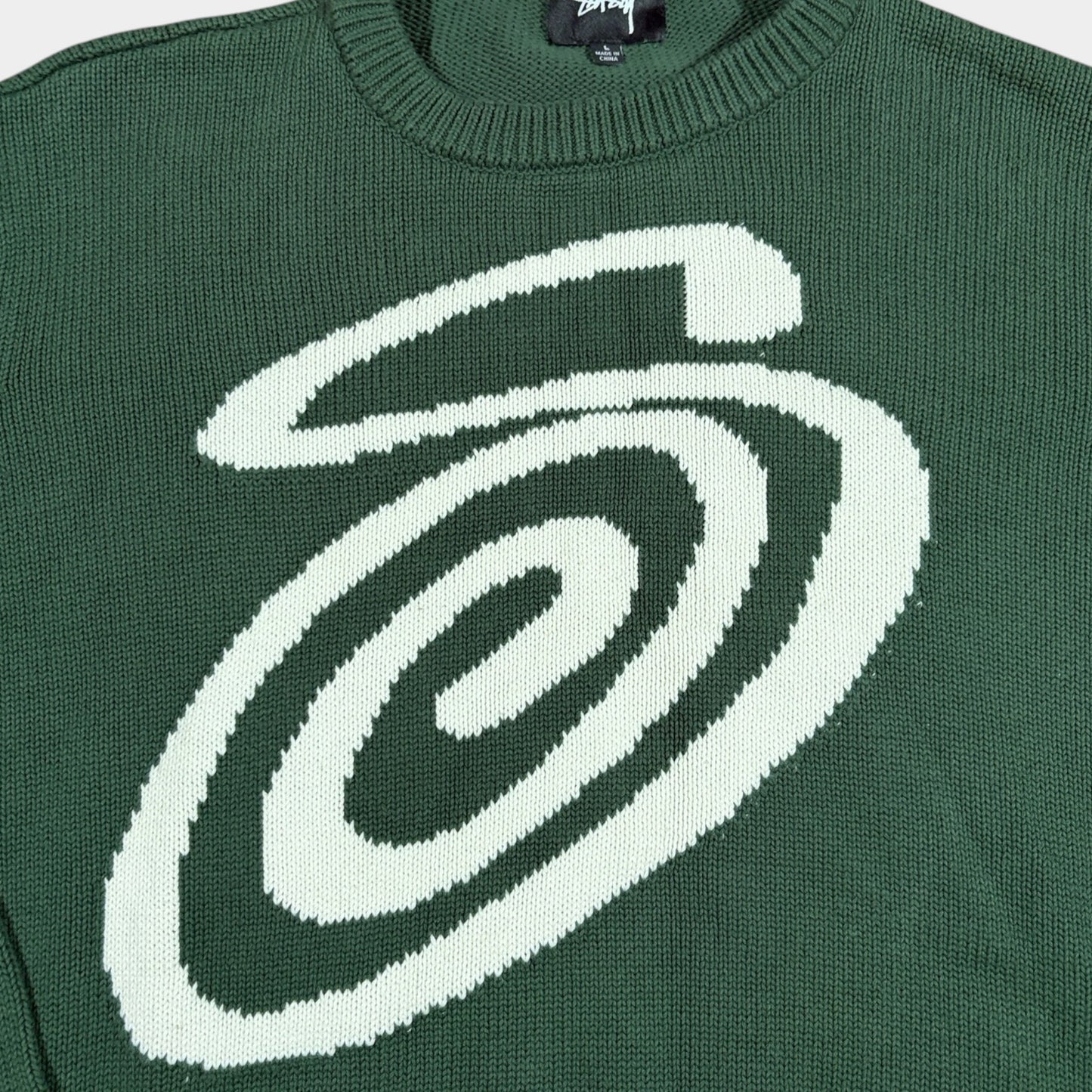 STUSSY | RARE CURLY S KNITTED SWEATSHIRT (L)